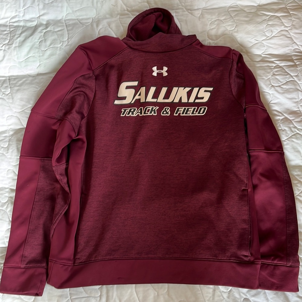 Maroon and black hoodie